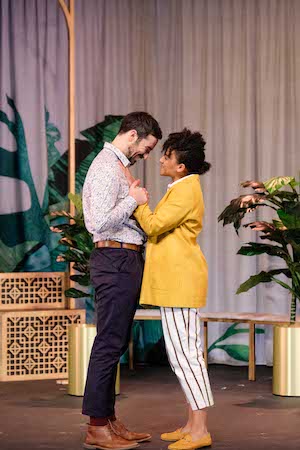 Duncan Ragg and Zindzi Okenyo in MUCH ADO ABOUT NOTHING (c) Clare Hawley