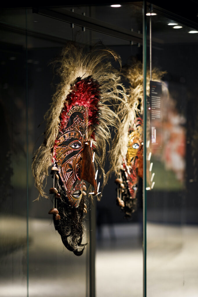 A mask in the Evolution exhibition